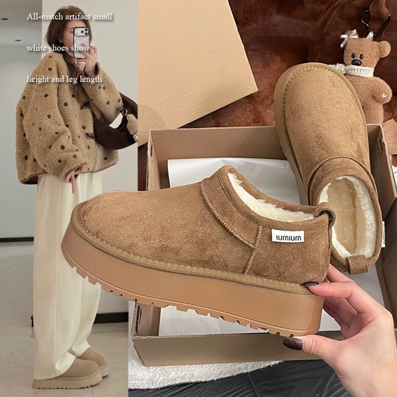 周冬雨同款厚底雪地靴女增