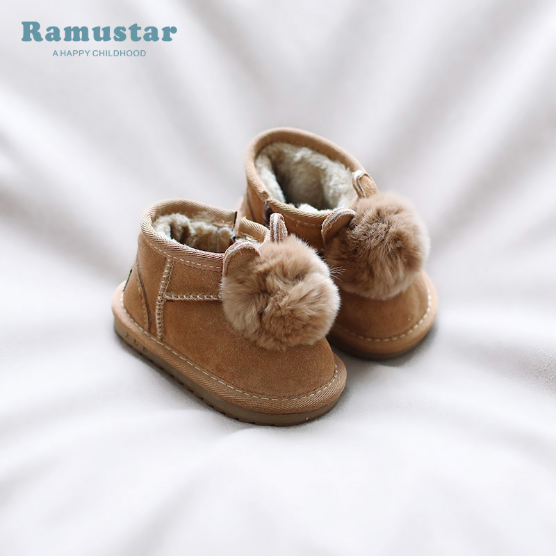 女宝宝雪地靴0一2-3岁冬季棉鞋