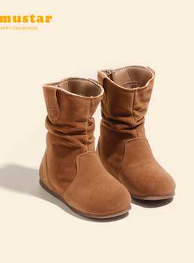 雪地靴女童冬季新款加绒保暖女宝冬靴防滑高帮靴子加厚女宝宝棉靴