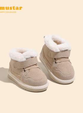 宝宝雪地靴女冬季新款加绒加厚鞋子女宝冬鞋保暖雪地棉男婴儿棉鞋