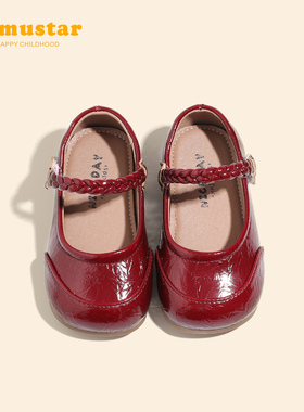 女童鞋子2025春夏新款小童洋气小皮鞋银色女宝宝单鞋韩版女宝皮鞋