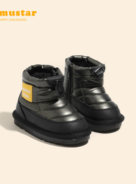 宝宝雪地靴2025年冬季新款加绒保暖男宝冬鞋防滑软底加厚女宝棉鞋