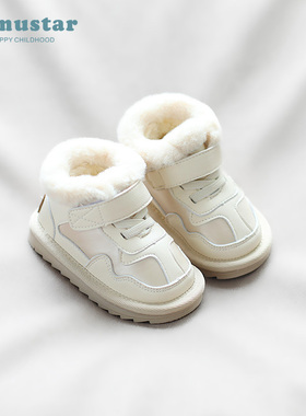 宝宝棉鞋女0一2-3岁冬季婴童雪地靴加绒加厚小童雪地棉高帮潮鞋男