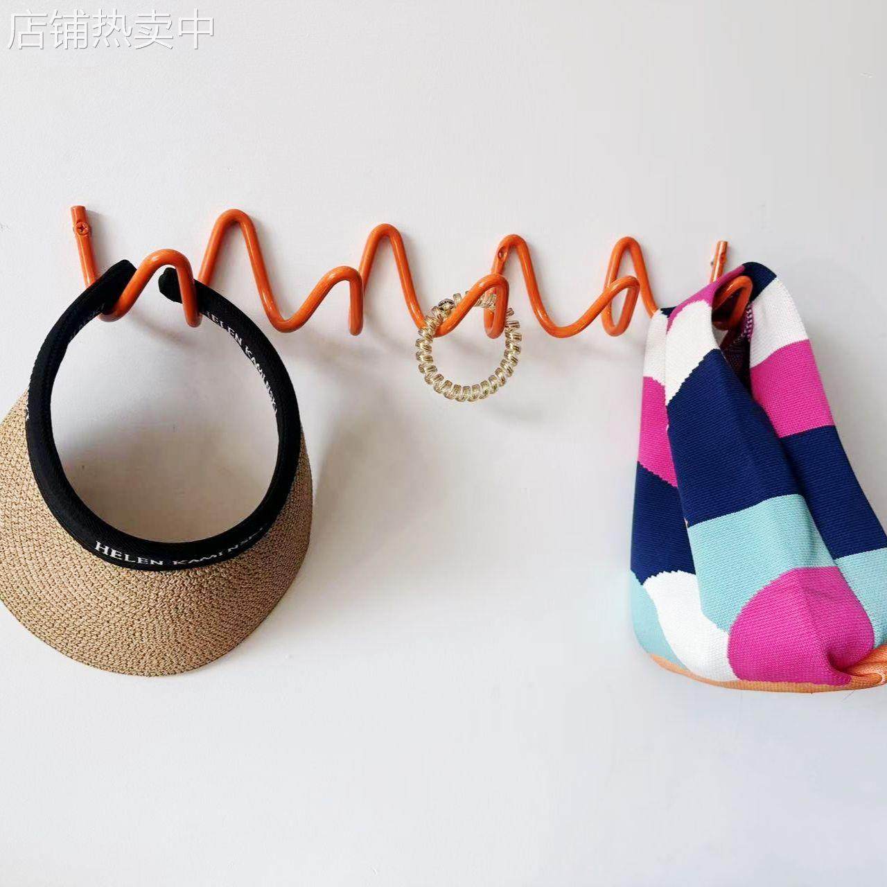 北欧波浪型设计铁艺墙面挂饰创意挂衣钩客厅房过道壁背景墙衣钩,收纳整理,书桌收纳置物架,淘宝优惠券,粉丝福利购,淘宝优惠卷