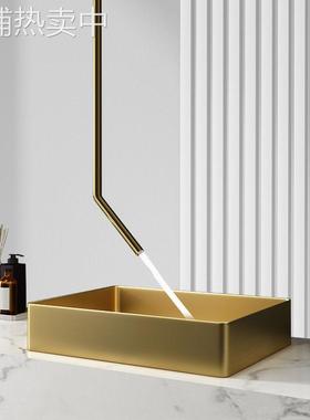 红色顶出入墙式暗装吊顶水龙头创意艺术个性吊杆冷热感应水滴龙头