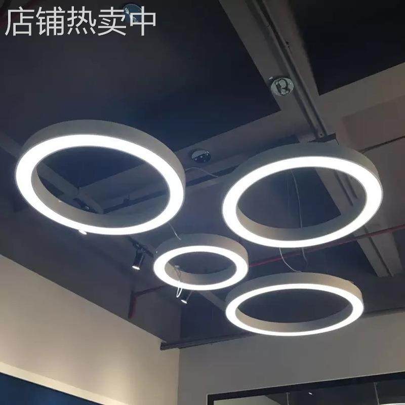 健身房灯台球厅施工圆环过道健身房工业风造型环形灯具长条灯,家装灯饰光源,智能吊灯,淘宝优惠券,粉丝福利购,淘宝优惠卷
