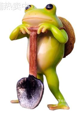 树脂多肉盆花园链工艺品可爱微景观青蛙摆件动物办公桌创意装饰