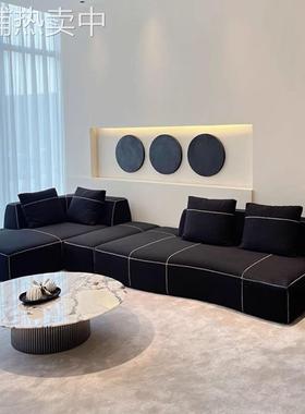 意式布艺沙发设计师现代简约模块转角自由组合bend曲线沙发文艺