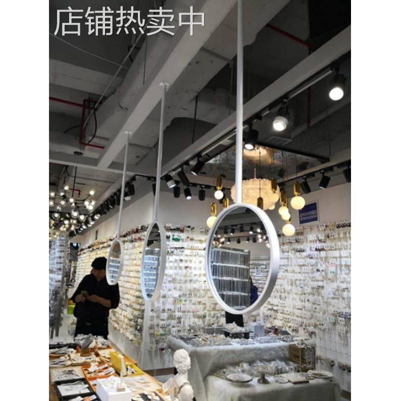 A5L吊杆圆镜卫生间镜子酒店客房浴室镜天花板吊镜悬空吊杆伸缩镜