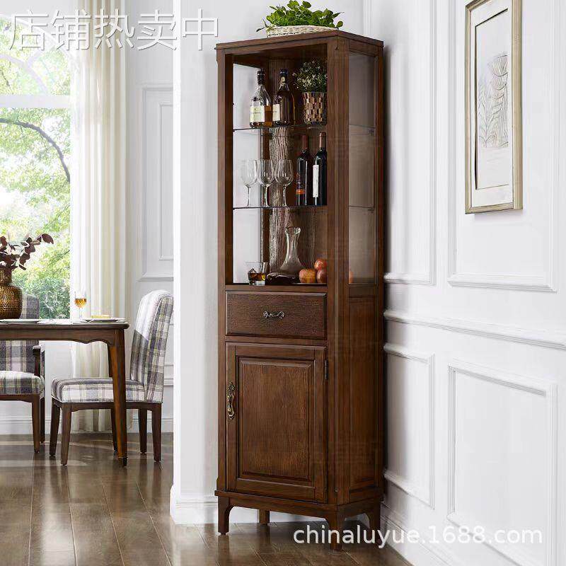 欧式美式实木角柜三角柜墙角柜客厅转角置物架酒柜边柜拐角柜靠墙