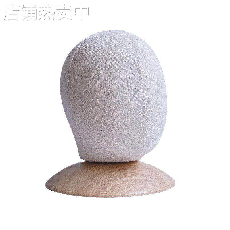 跨境新品米色麻布儿童头模帽托小童帽子展示架婴儿头模帽架帽子架