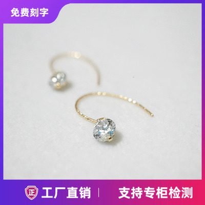 lloyd裸钻美国包金简洁风耳环