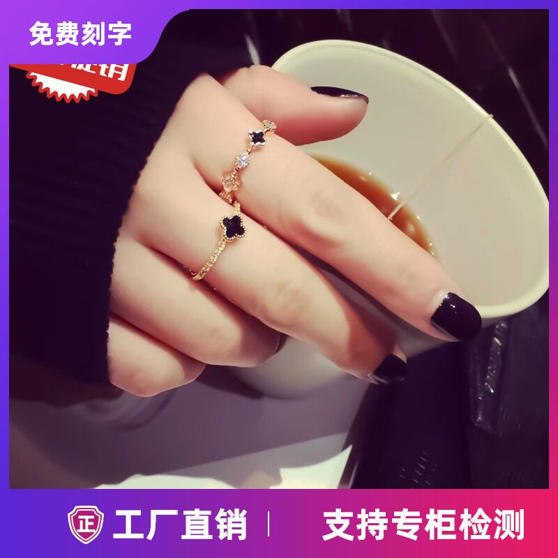 韩版锆石镶钻戒指女潮人时尚日韩国个性简约简约细指环尾戒小饰品