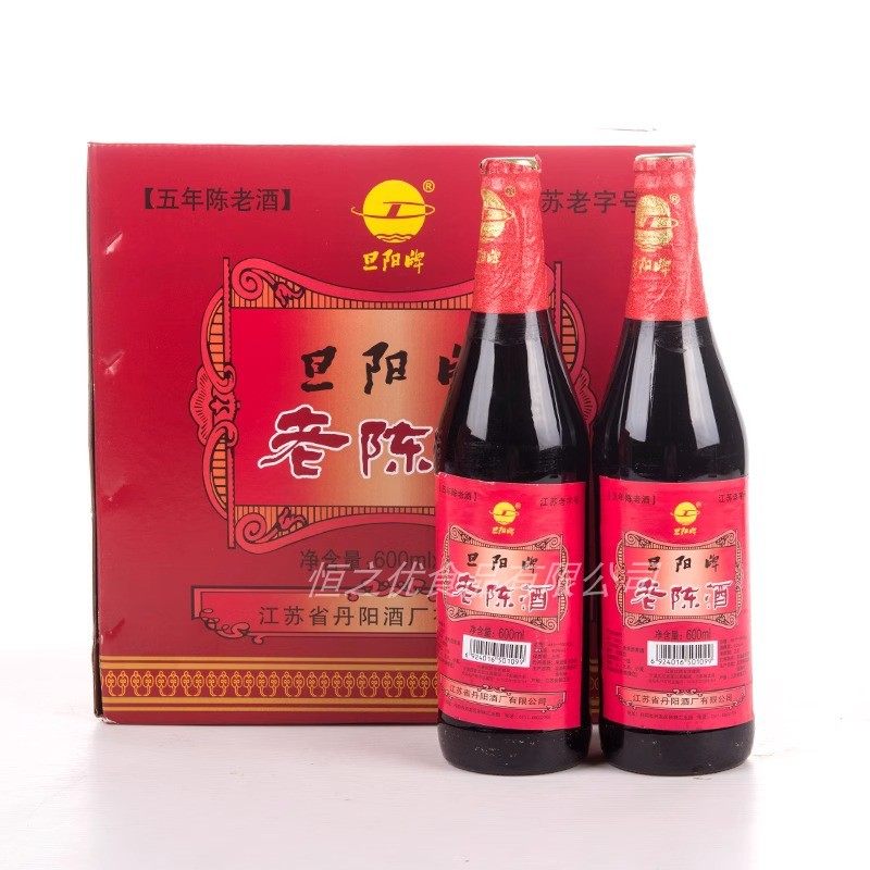 丹阳酒厂黄酒9° 旦阳牌老陈酒 600ml*12瓶 五年陈酿 半甜型