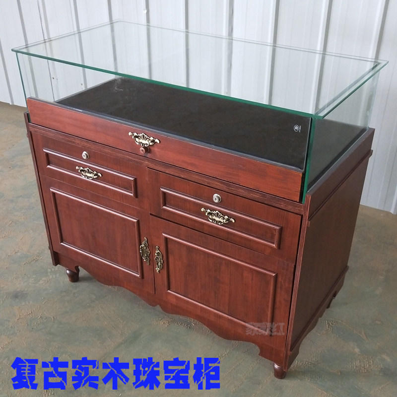 定制 复古实木珠宝展玉器仿古玻璃柜台首饰列柜 中岛台饰品柜展示|ruв категории коммерческий/офисная мебель, полки/витрина, бутик - витрина/витрина - от Buy2taobao.com для оказания профессиональной услуги покупки агента Taobao