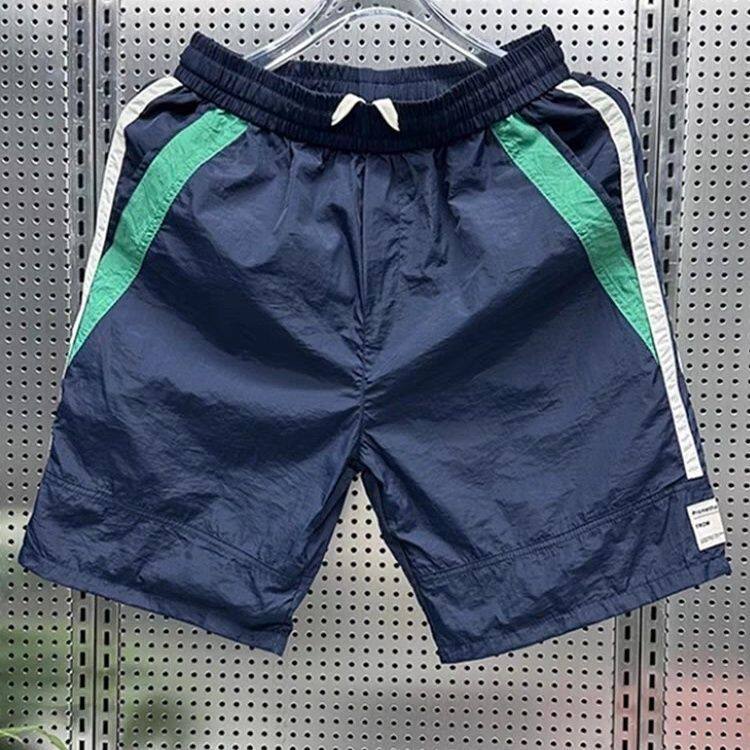 撞色卫裤短裤男夏季潮牌直筒时尚百搭休闲裤潮流宽松五分运动裤子图片