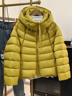 立体显瘦A版加厚排骨90绒拉链飘带羽绒服