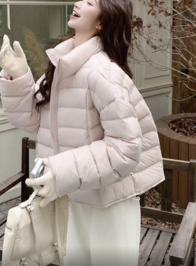 3-13立领三色排骨小推背短款90白鸭绒