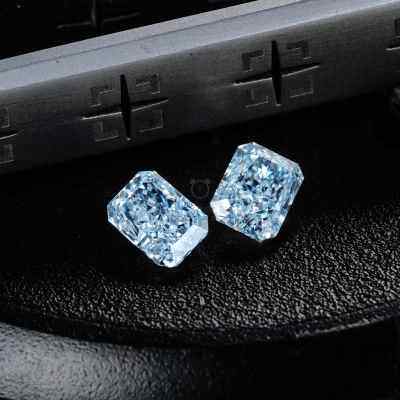 天然稀有彩蓝钻石椭圆水滴垫形群镶高收藏级钻戒指小熊家珠宝定制