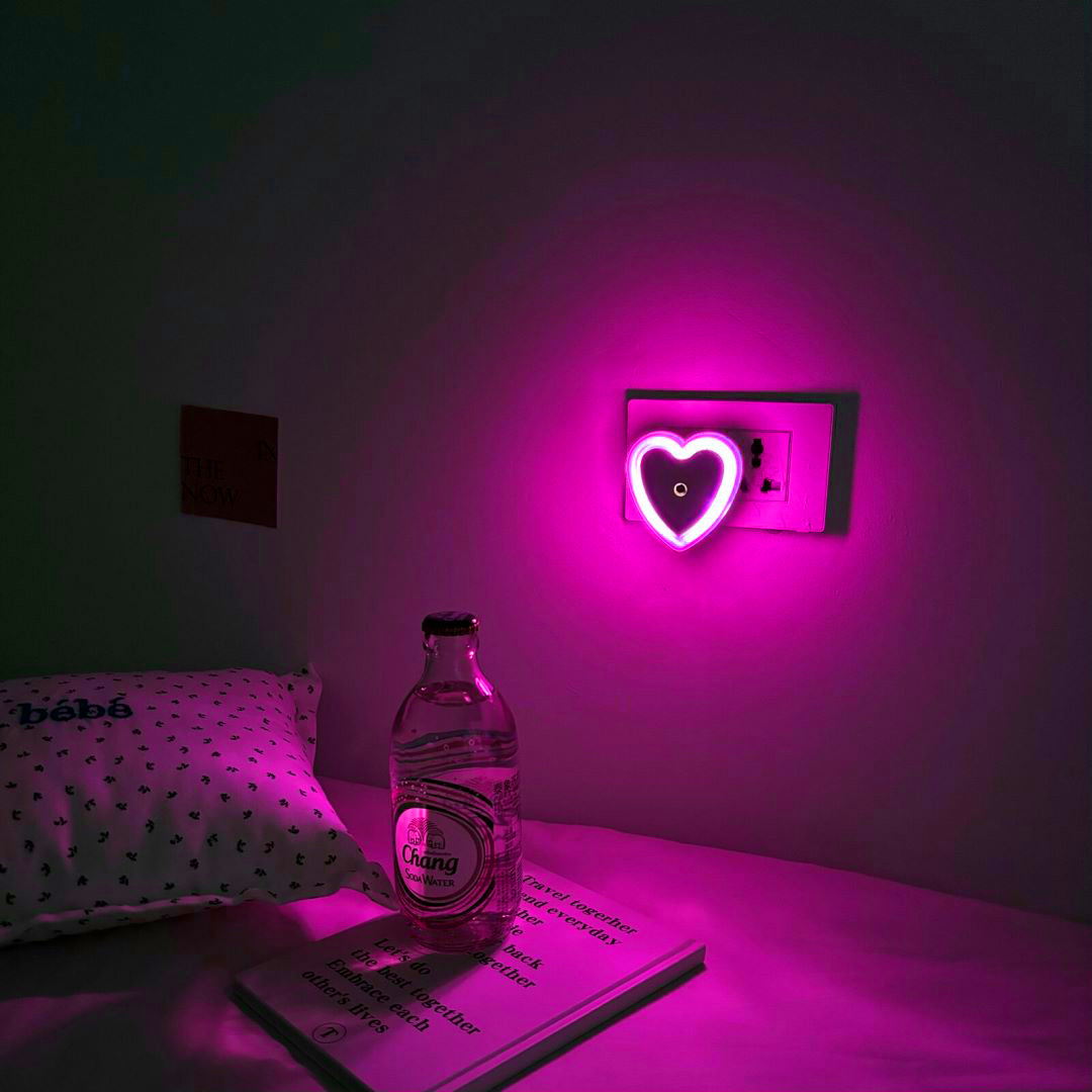 粉色氛围灯情调节能光控小夜灯
