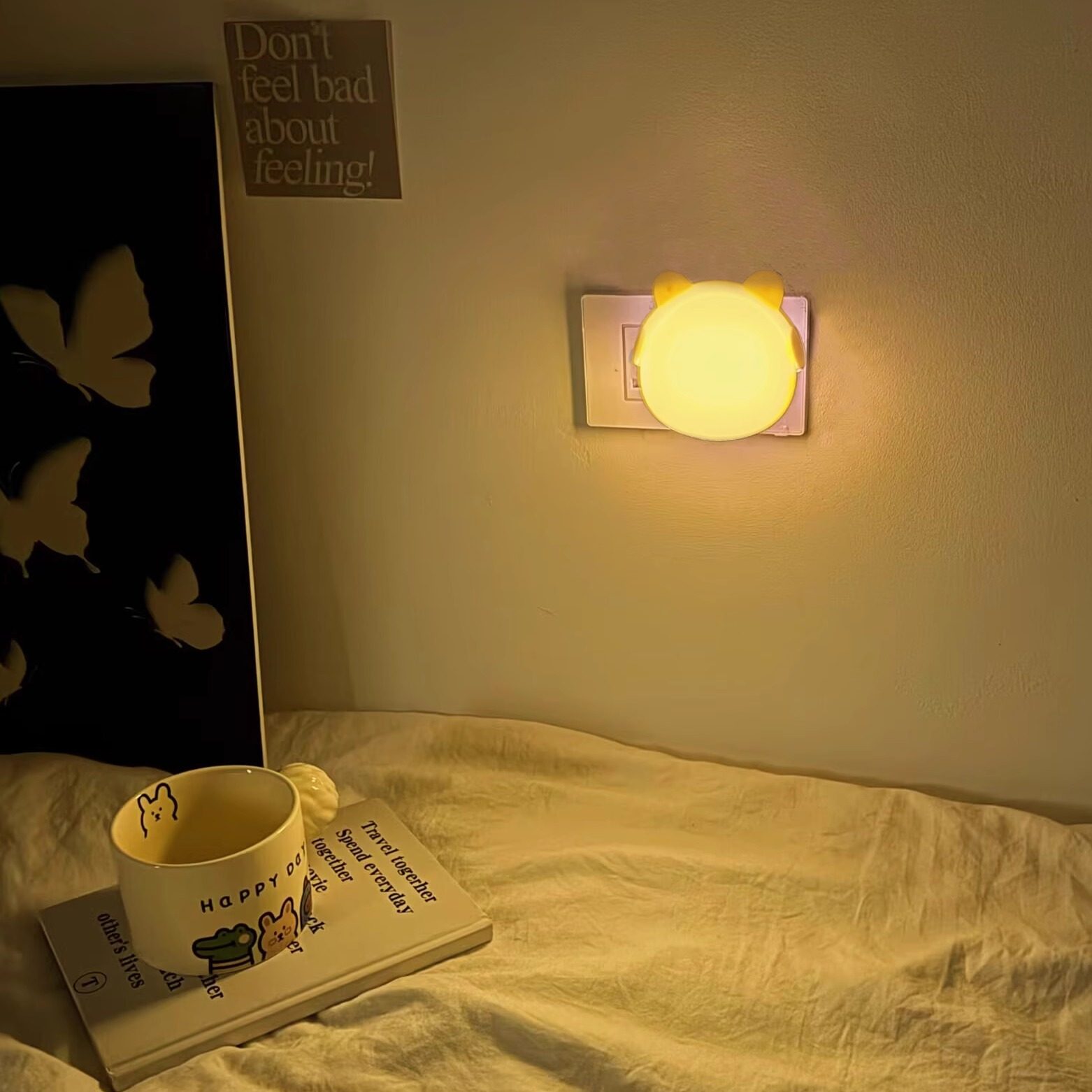 小熊软糖日记~床头小夜灯卧室宝宝喂奶灯光控感应节能LED灯睡眠灯