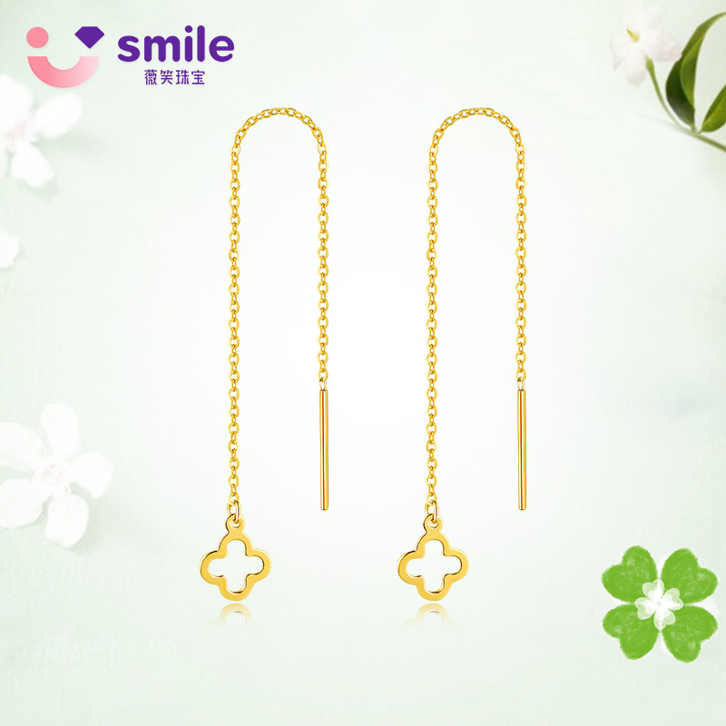 18k正品金女士新款顯臉瘦耳線