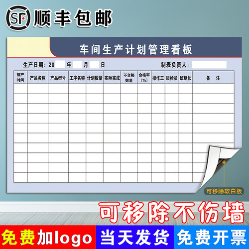车间企业文化可擦写定制白板贴