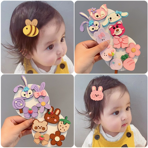 Детский милый аксессуар для волос для принцессы, мультяшная детская челка на липучке