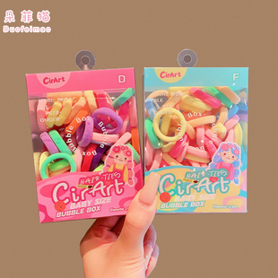 朵菲猫儿童发圈韩国新款宝宝毛巾圈彩色高弹耐用发绳扎头发橡皮筋