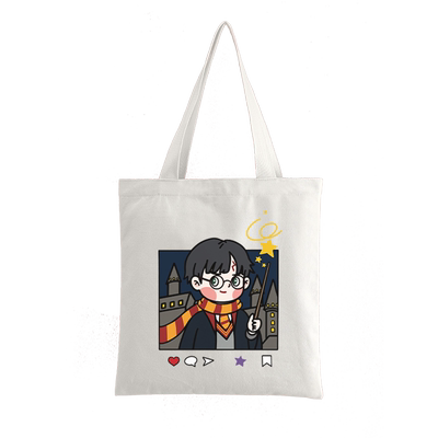 帆布包包q版哈利波特学生拎书