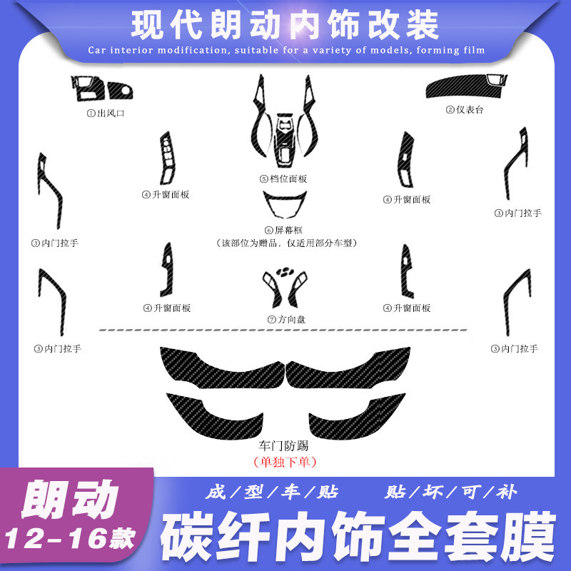 中控排档位贴膜朗动门板扶手内饰