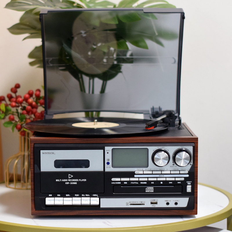 WINTECH黑胶唱片机LP留声机多功能一体播放机 KRP-308MS日本代购|msdalam kategori Peralatan Audio-visual, pemain rekod vinil - dari Buy2taobao.com untuk memberikan perkhidmatan ejen Taobao profesional membeli