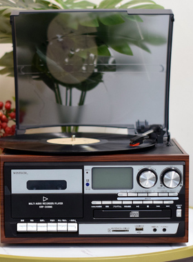 WINTECH黑胶唱片机LP留声机多功能一体播放机 KRP-308MS日本代购