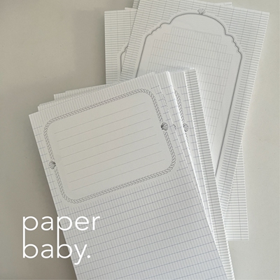 paperbaby 贝壳海蓝系列复古A6per手帐内页素材纸