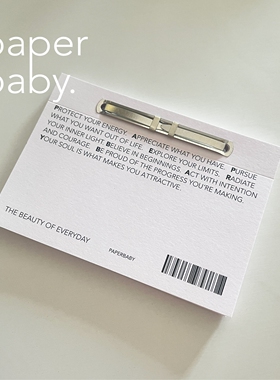 paperbaby 春天的樱花粉极简票据风法文格A6奇葩两孔活页本手帐本