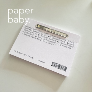 paperbaby 春天的樱花粉极简票据风法文格A6奇葩两孔活页本手帐本