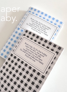 paperbaby 现货 复古格子线装定页本 空白纸手帐 随行本中本