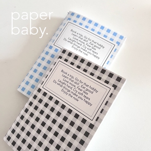paperbaby 现货 复古格子线装定页本 空白纸手帐 随行本中本
