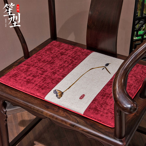 禅荷掩秋中式禅意椅垫坐垫定制