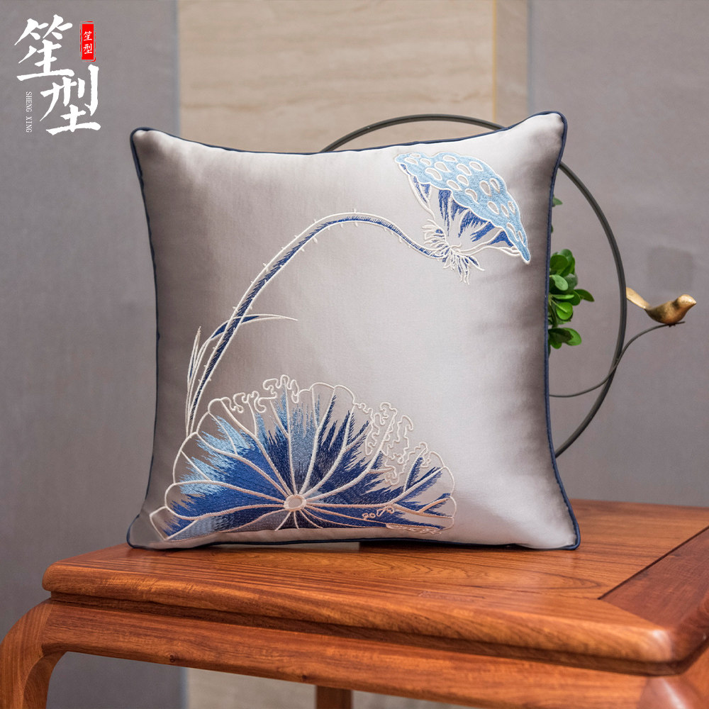 中国风绣花抱枕新中式红木沙发靠垫靠枕客厅古典实木椅子靠包定制