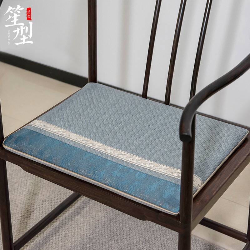 新中式冰丝椅垫古典透气凉垫加厚餐椅太师椅乳胶垫春夏沙发垫定制