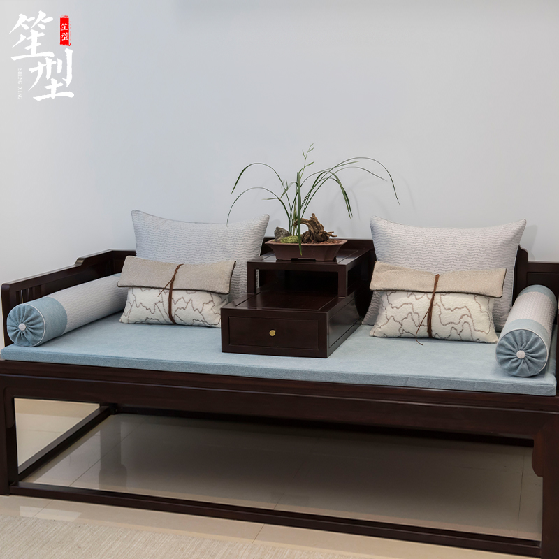 玉生烟新中式红木沙发坐垫定制