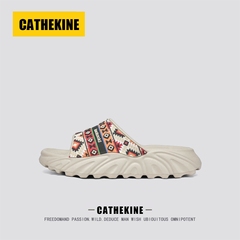 美国Catheline trbottom品牌男士外穿拖鞋经典夏季新厚底防滑椰子