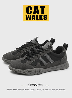 【复古风潮】男鞋2026春季新款黑色复古德训鞋高级感休闲阿甘板鞋