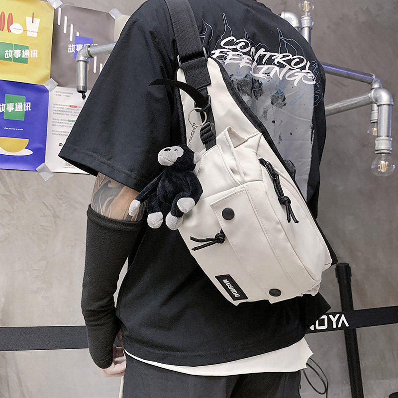 冠军帆布包女2021新款学生胸包ins风百搭单肩小挎包男斜挎包腰包