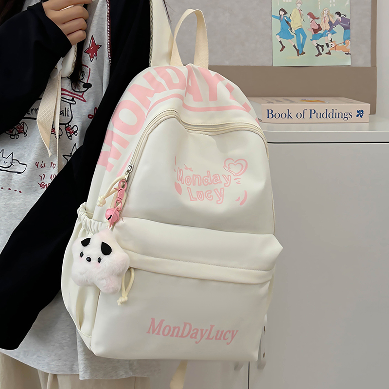 高中学生书包女初中生小学生可爱大学生轻便通勤护脊背包女双肩包