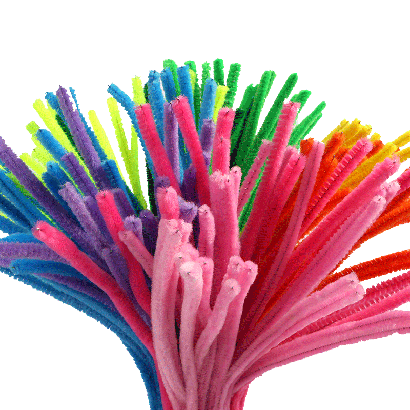 超密扭扭棒花束手工diy材料包儿童毛绒绒条绒花手捧花马卡龙加密幼儿园按斤称批发义乌向日葵色粉挂件白色