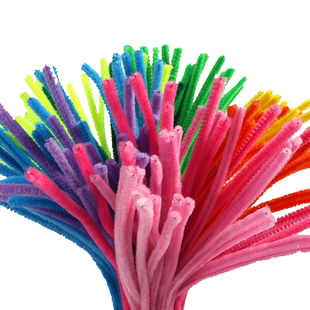 超密扭扭棒花束手工diy材料包儿童毛绒绒条绒花手捧花马卡龙加密幼儿园按斤称批发义乌向日葵色粉挂件白色