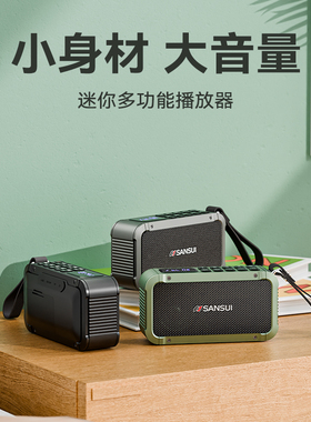 山水F63高品质蓝牙音箱FM收音机接打电话轻便插卡U盘耳机内外录音