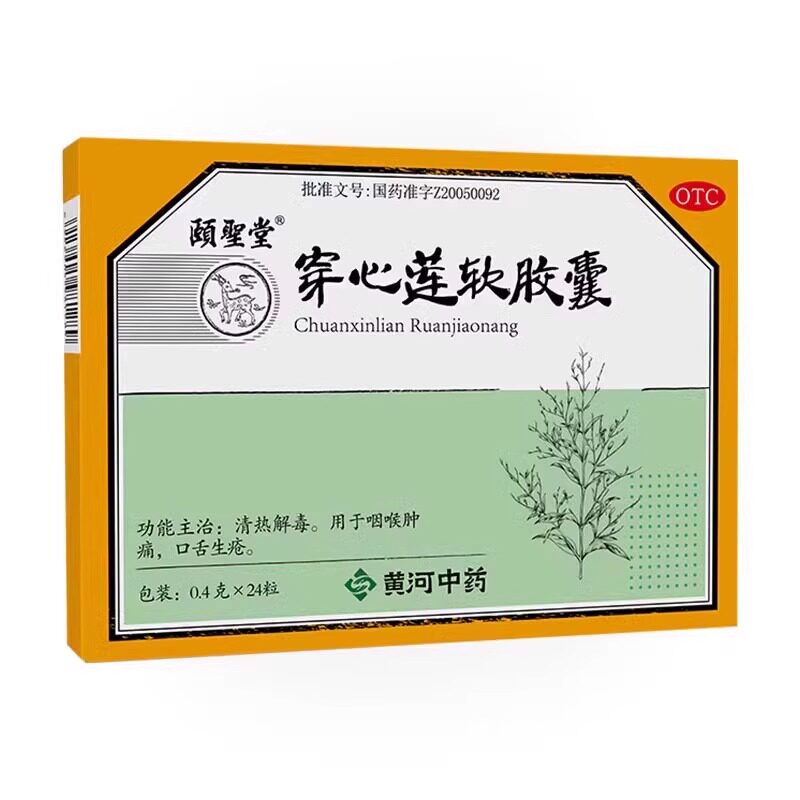 颐圣堂 穿心莲软胶囊 0.4g*24粒/盒清热解毒用于咽喉肿痛口舌生疮